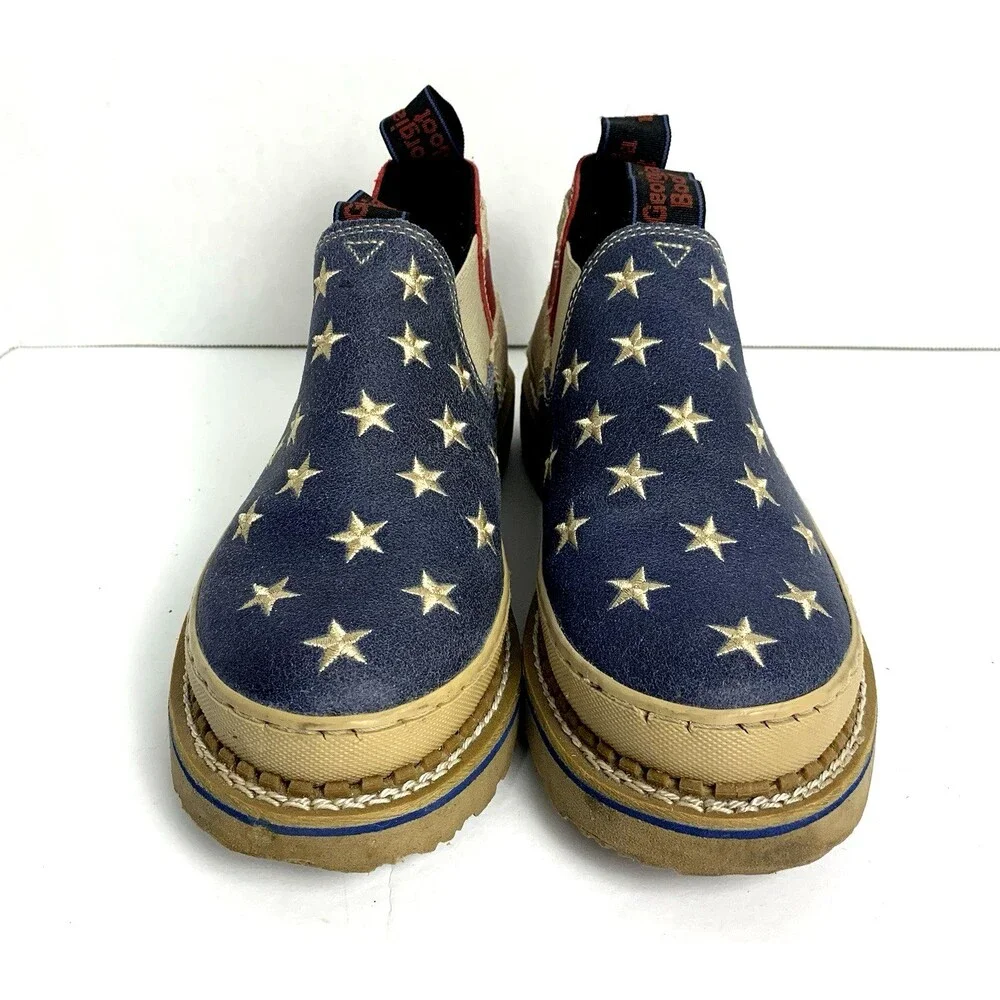 Georgia Giant Romeo Womens 8 Americana Red White Blue Slip Resistant - Picture 2 of 13